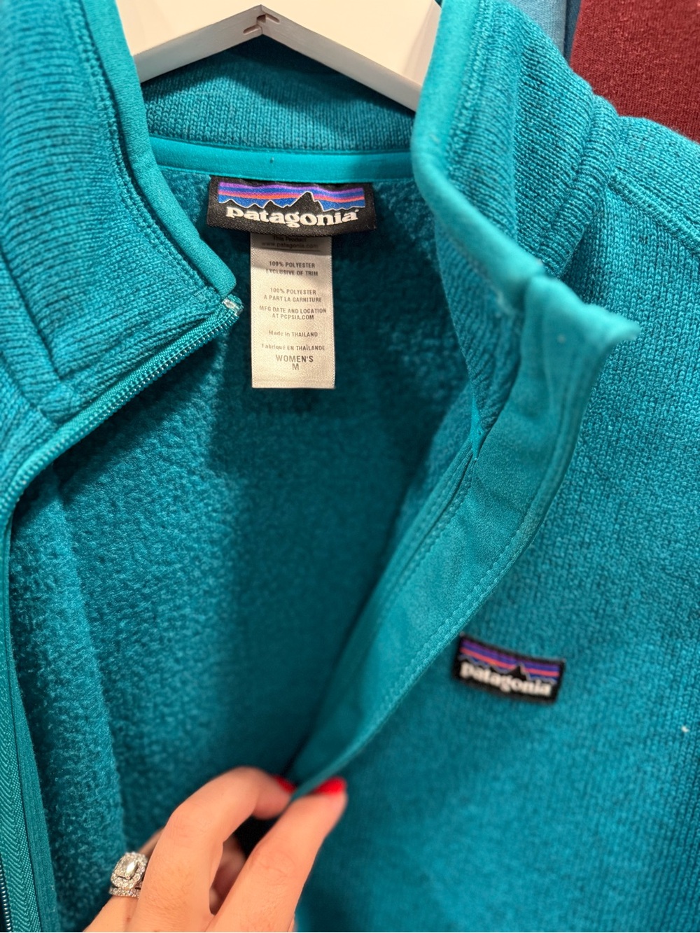 Patagonia Teal Zip-Up Fleece Jacket - Picture 2 of 2